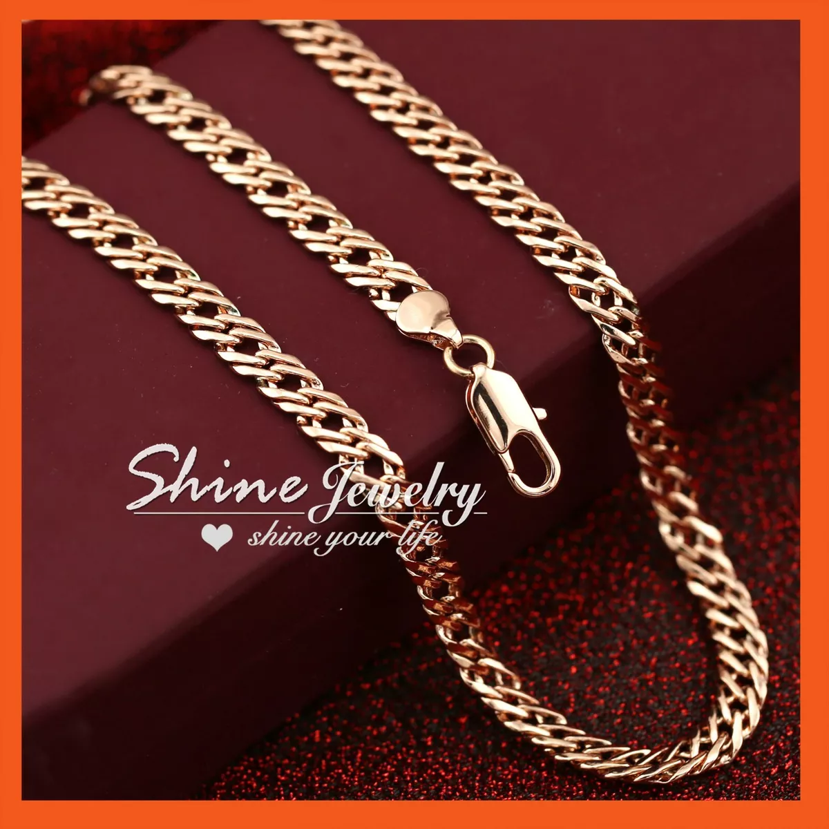 Women's rose gold chain necklace deals