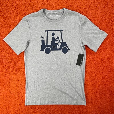 TRAVIS MATHEW Mens SMALL Mapes Golf Cart Beer Heather Gray 100% Pima Cotton