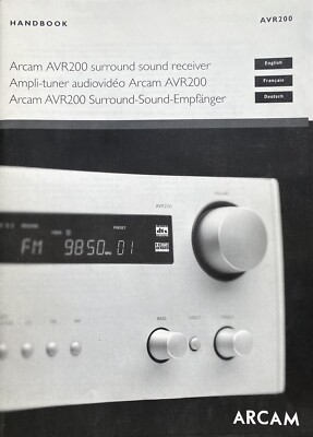 Arcam AVR 200 Surround Sound Receiver original Bedienungsanleitung Top Zustand 