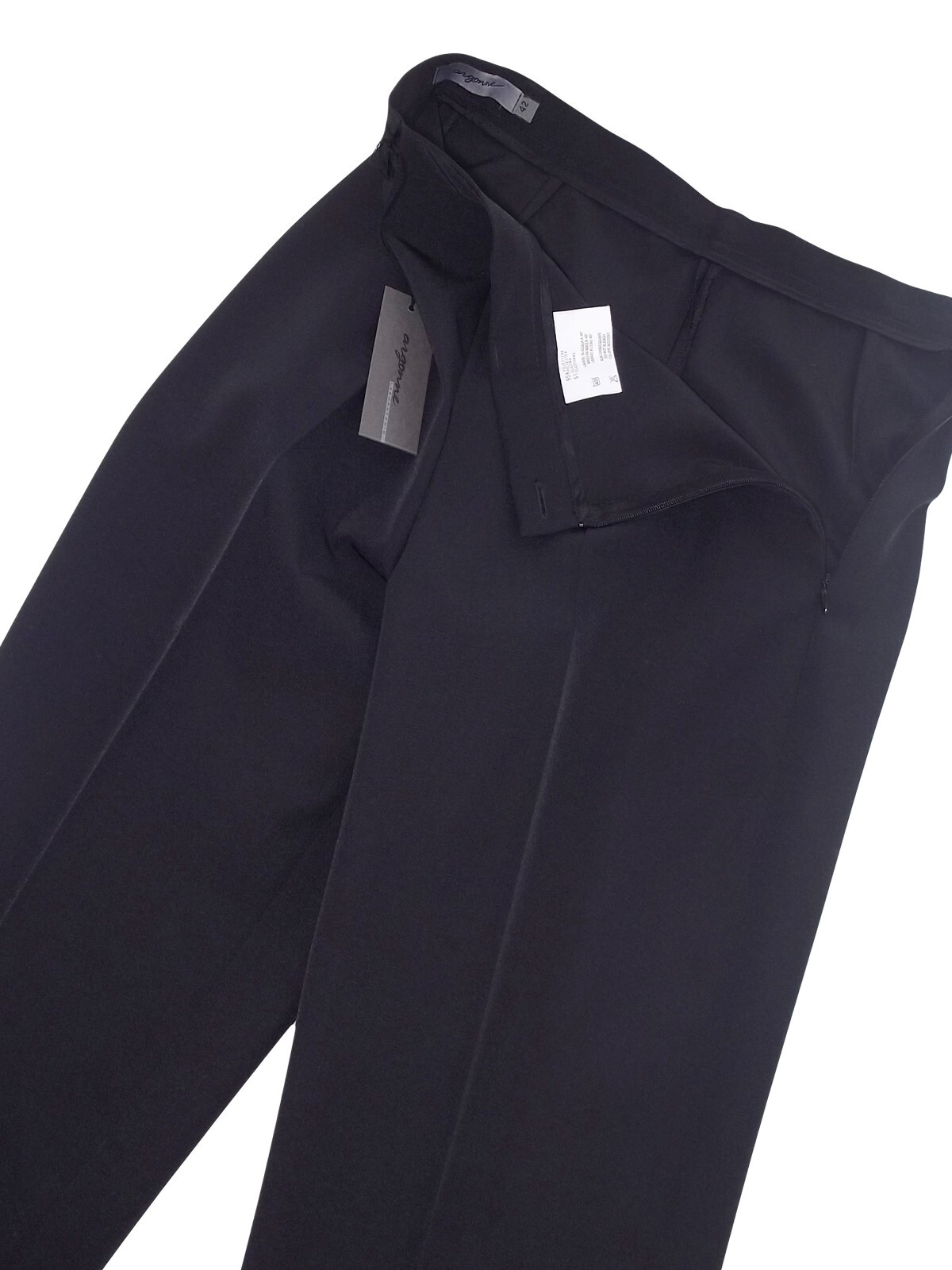 Argonne Pantalone Donna Nero Taglia 42 Affusolato Made Italy Classico Elegante image 6