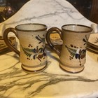 VTG Mexican Tonala Pottery Plates Set of 2 Boho Bird To Hang, 2 Mugs & 2 Plates — photo 3