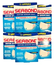 Sea-Bond Denture Adhesive UPPERS 15 ct ( 6 boxes )