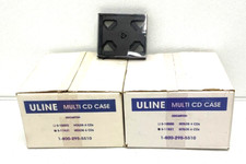 Lot of 2 NEW Uline S-11831 Box of 20 Multi CD Jewel Case 6 CD Black Tray B4C