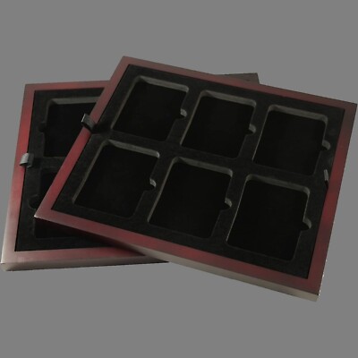 Certified / Certified Style Coin Slab Tray for Display Box Mahogany Finish 2 Pak