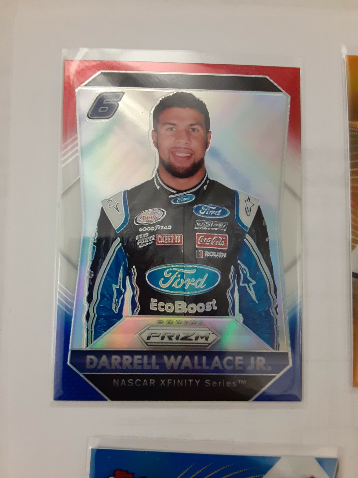 2016 Prizm Racing Darrell "Bubba" Wallace Jr. Red White Blue refractor