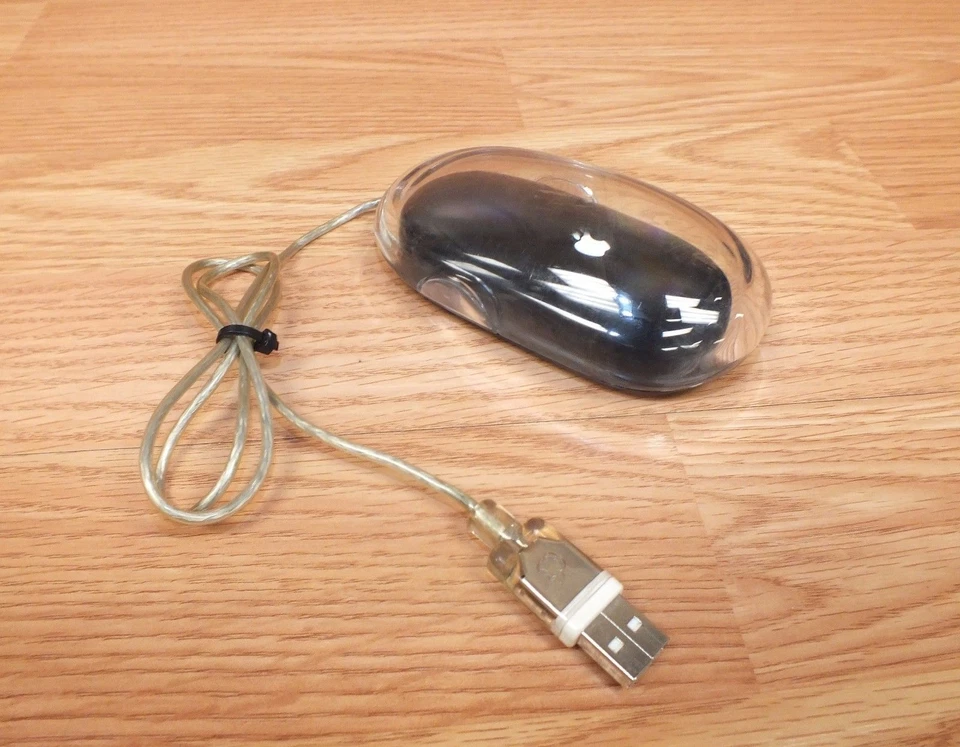 Genuine Apple (E145474) Pro Wired Computer Mouse W/ Clear Shell/Black Base *READ - Image 2 of 4