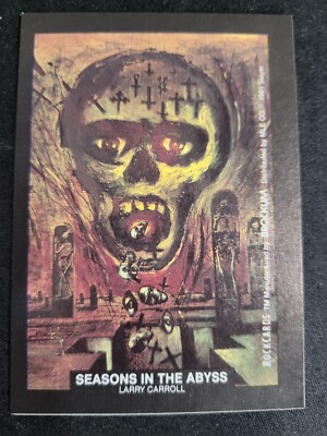 1991 Brockum Rockcards SLAYER STICKER SEASONS IN THE ABYSS card 