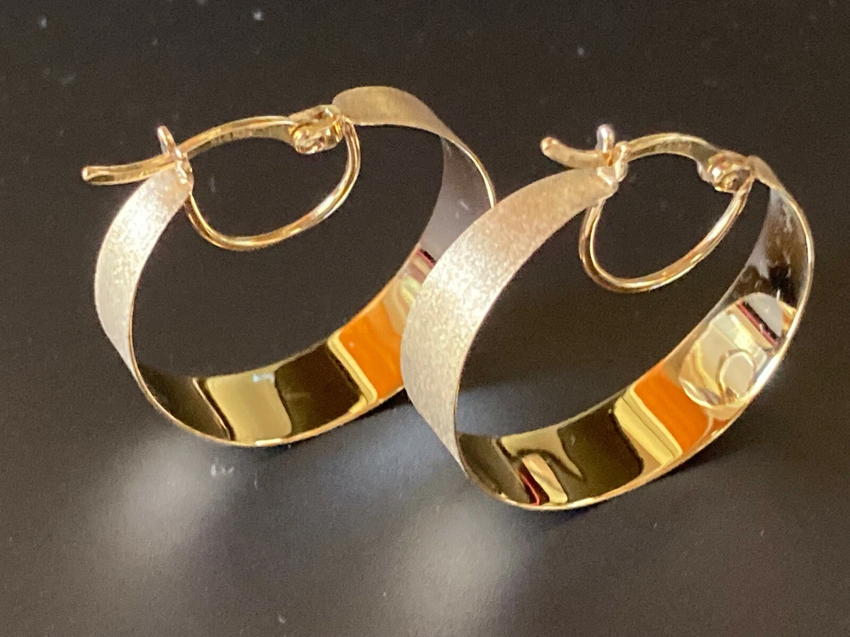 SLC Select Jewelry Inc Sterling Silver Vermeil Double Hoop 1 Inch Earrings
