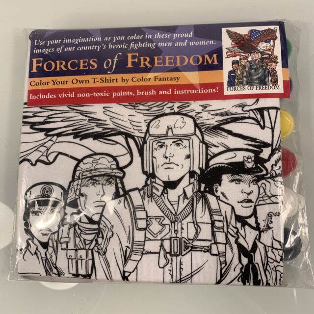 Forces of Freedom Color Your Own T-Shirt Kit - Make Gift For Veteran Size XL