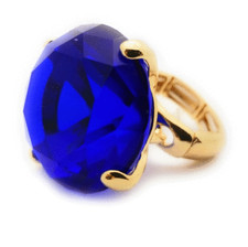 TB Large Sparkling Crystal Rhinestone Stretch Adjustable Women Fashion Rings