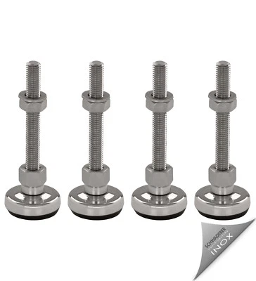 Stellfüße Maschinenfüße Gelenkfüße Nivellierfüße Edelstahl Ø 40mm Gewinde M8-M30 - Bild 1 von 4