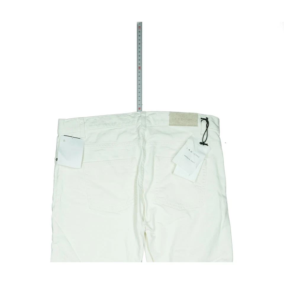 IRO Mujer Destroyed Vaqueros 7/8 Pantalón Verano Stretch 26 W30 L28 Blanco Used - Imagen 4 de 4