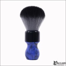 Shaving Brush -Maggard Razors Blue Swirl Handle Timberwolf Synthetic, 24mm