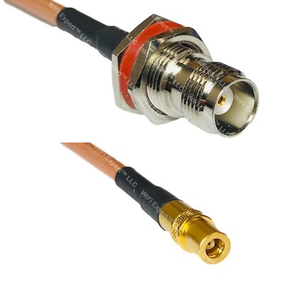 RG400 TNC FEMALE BULKHEAD to SMB FEMALE RF Cable FAST-SHIP LOT