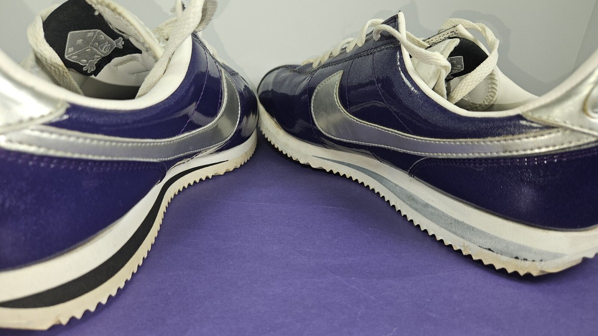 Nike Cortez 72 Basic Premium QS Purple White‎ Silver Mens Size 12.5 Nike Cortez 72 Basic Premium QS Purple White Silver Mens  main image 3