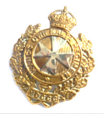 WW1 King's Own Malta Regiment Cap Badge MDCCC KC Bi-Metal 2Lugs Original
