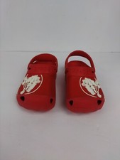 Rare Crocs Girls Size J 1 Classic Pink Clogs / Shoes Retired Pattern Croc Head