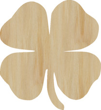 Four Leaf Clover Shape Wooden Shamrock Unfini...