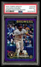 2024 Topps Update #US240 Jackson Chourio PSA 10 RC PURPLE HOLO FOIL /799 Rookie