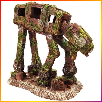 Aquarium Deko AT-AT Imperial Walker Roboter Ornament für Aquarien 10cm