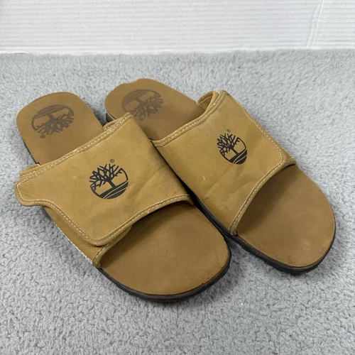 Timberland FELLS SLIDES SANDALI marrone e bianco slip on beige uomo TG US 13 EUR 37 5