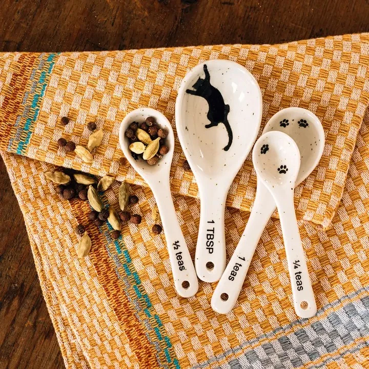Hand Painted Ceramic Measuring Spoon Set | Kitty Prints
Opens in a new window or tab