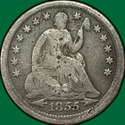1855 Arrows Seated Liberty Half Dime Fine F Coin #37250