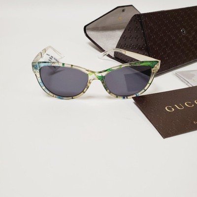 GUCCI SUNGLASSES GG 3742 2G2 140 OPTYL FLORA BUTTERFLY METALLIC TEMPLES $375