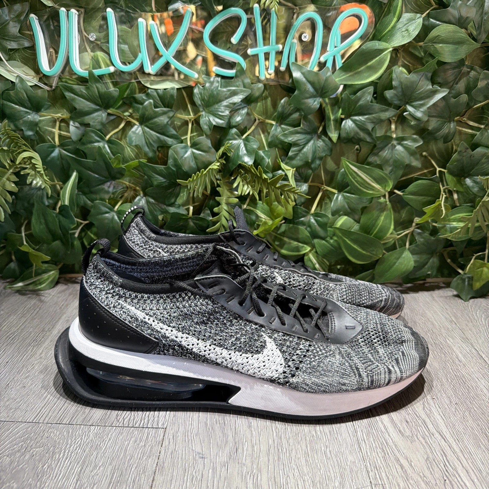 Nike Air Max Flyknit Racer Black White Dj6106-001 Running Shoes Mens Size 13