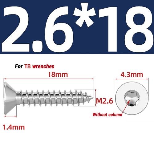 2mm 2.3mm 2.6mm 3mm ~ 6mm Torx Countersunk Fully Threaded Chipboard Wood Screws - Picture 45 of 100