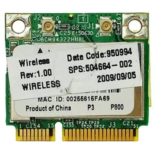 HP 802.11A/B/G/N Wireless  WLAN Mini Card - 504664-002