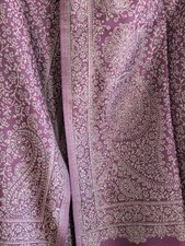Shawl Stole Wrap Kashmiri Purple Woven Paisley Design Soft Warm 76" x 38"