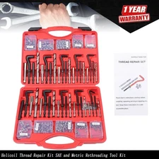 New Helicoil Thread Repair Kit 338-Piece SAE and Metric Rethreading Tool Kit