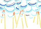 ACEO Acrylic Art Card - Airplane in the Sun Rays - Clouds 2.5x3.5
