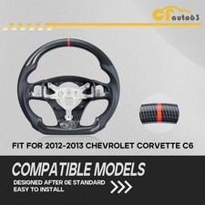 Hydro Dip Carbon Fiber Steering Wheel For 2012-2013 Chevrolet Corvette C6 Z06