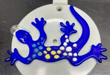 Hand Made Glass Gecko Pendant Or Ornament By Jan Mitchell Signed. 