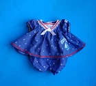 HTF Vintage Cabbage Patch Doll TLC Bright Blue Sailboat DRESS READ Description
