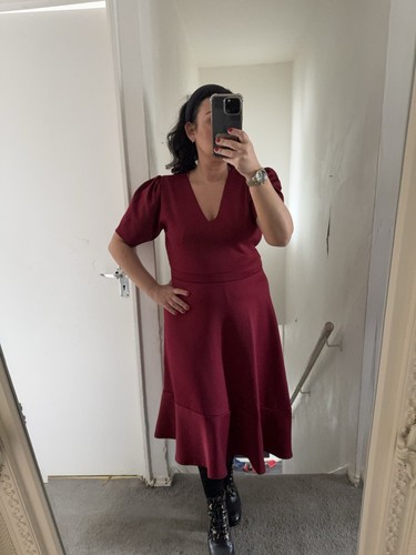 Quiz New Dress Wine Scuba Dress size 8 - Picture 1 of 6