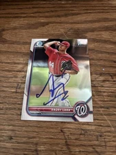 Andry Lara Chrome 1st Bowman Autographed Card Washington Nationals