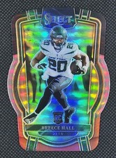 Breece Hall RC Club Level Black & Red Die-Cut #222 Panini Select Jets Rookie