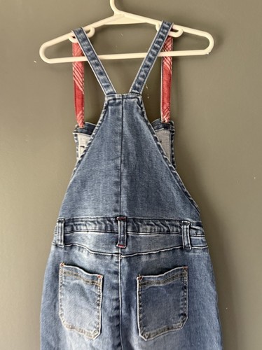 Matilda Jane Girls Sz Heart to Heart Harvest Straight Fit Sz 8 Denim Overalls - Picture 11 of 13