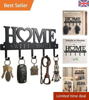 Sweet Home Schlüsselbrett mit 5 Haken - robuster Wand-Organizer für wichtige Dinge