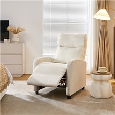 Poltrona Divano Reclinabile Imbottita Comodo  con Poggiapiedi in Velluto a Coste