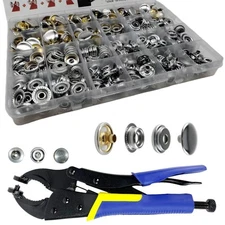 Leather Snaps and Fasteners Kit,60 Sets Snaps for Fabric, Heavy Duty Snap Fas...