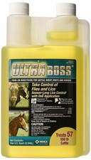 Ultra Boss Pour on Insecticide for Cattle Sheep Goats Horses Merck 32oz