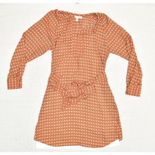 Banana Republic Women's Fit & Flare Dress Geometric Polyester Orange Size 4