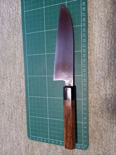 Takeda Hamono Japanese Santoku Knife 160mm Blue Steel - Takeda Shosui Used