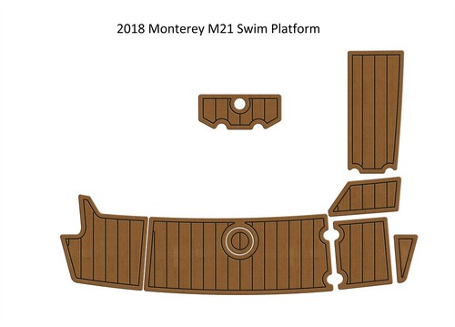 2018 Monterey M21 Swim Platform Step Pad Boat EVA Foam Faux Teak Deck Floor Mat - Foto 1 di 24