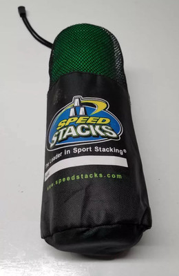 SPEED STACKS 12 GREEN Cups & Black Sport Carrying Bag W/CLIP