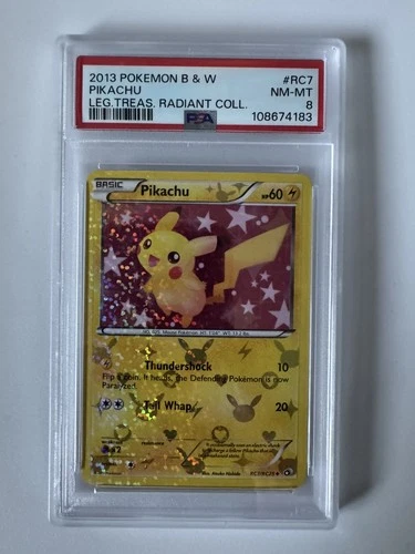 Pokémon Legendary Treasures Radiant Collection Pikachu RC7/RC25 Holo - PSA 8!